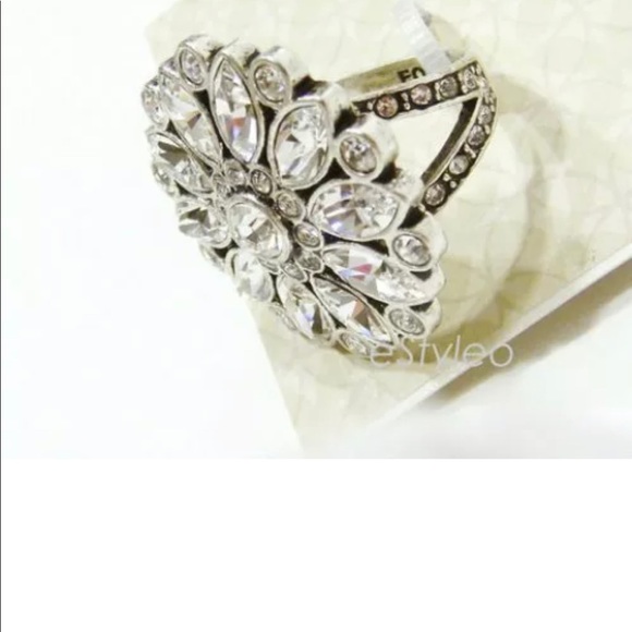 Fossil Brand Statement Ring Flower Floral Glitz 7 - Picture 5 of 6